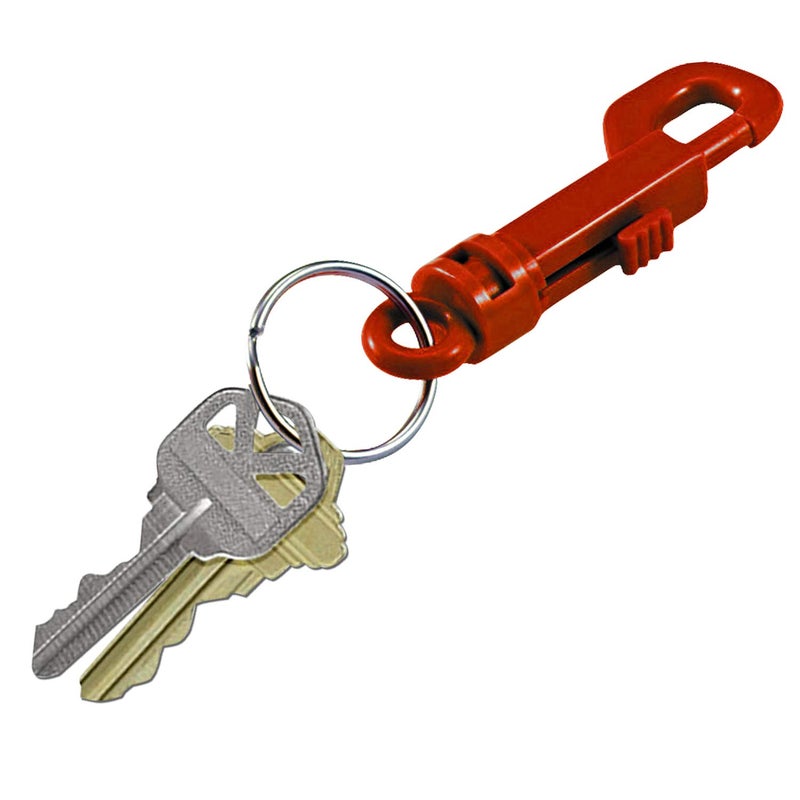 Lucky Line Plastic Key Clip for Backpacks, Belts, Keys, Party Favors, Arts and Crafts, Red, 25 Per Bag (41570) - Image 2